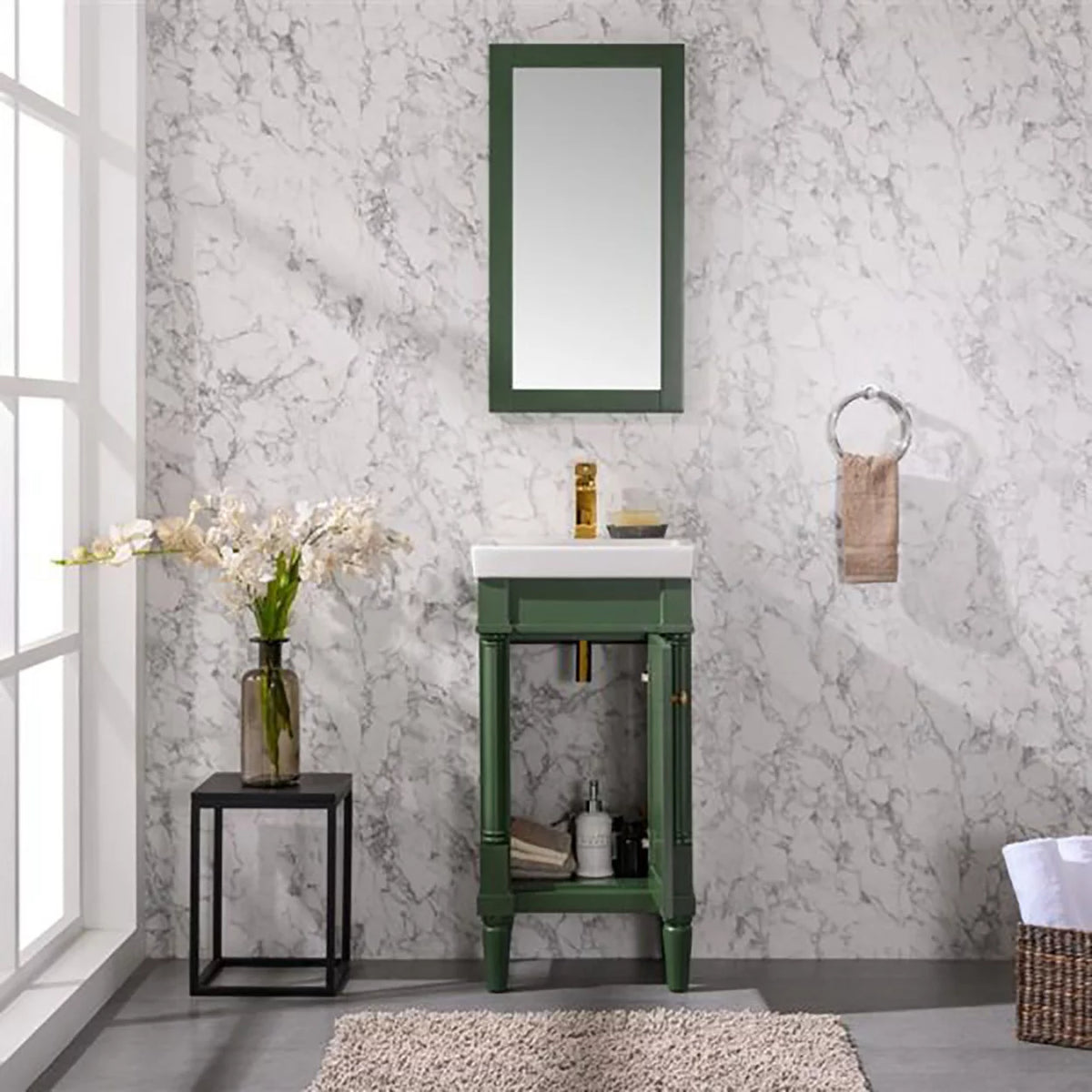 18" Green Sink Vanity X39646