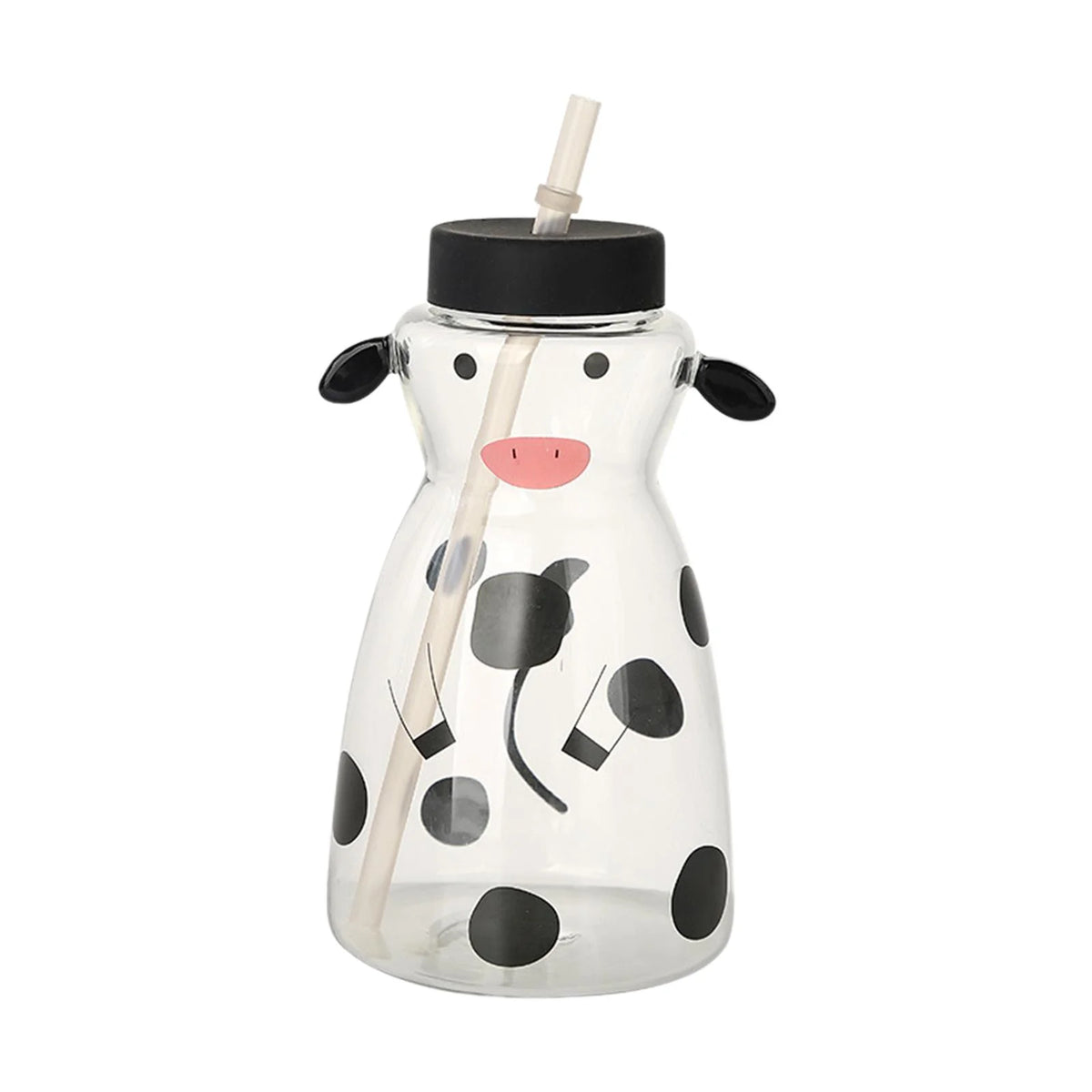 625ml High Borosilicate Glass Tumbler Cup with Lid Straw N5827