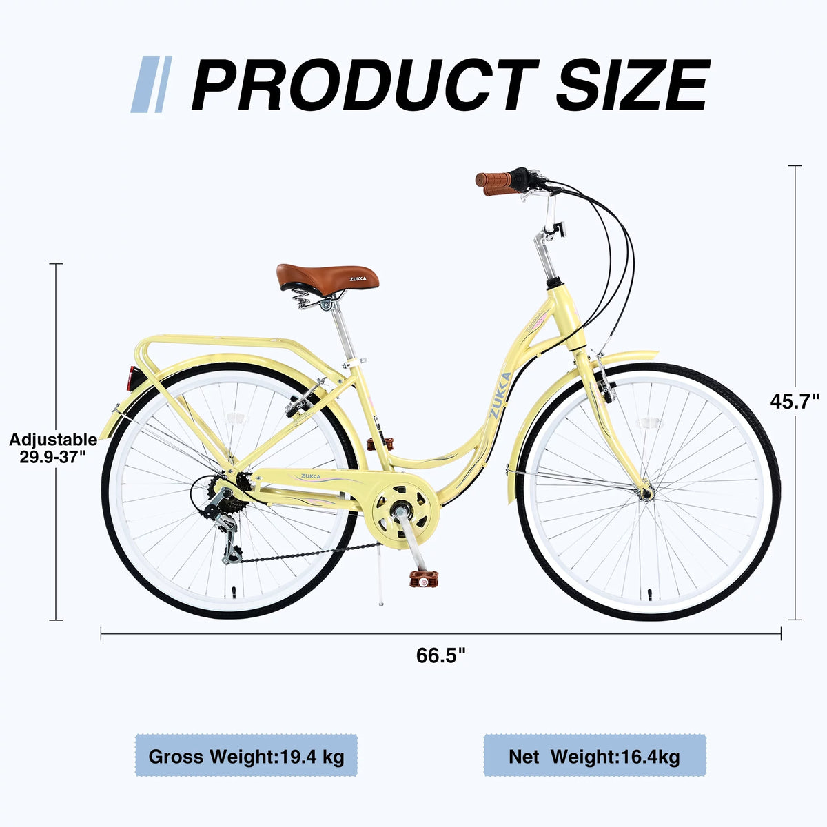 26-Inch 7-Speed Steel Frame Beach Cruiser Bike U771