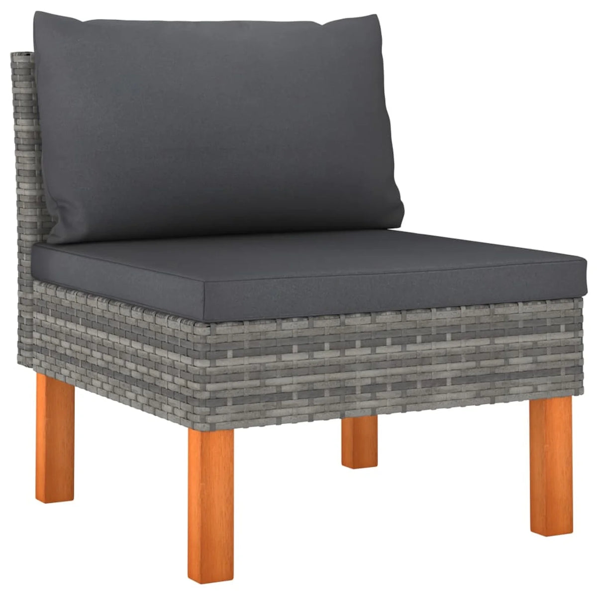Set of 9 Gray Poly Rattan Patio Conversation Sofa Set with Cushion J126611