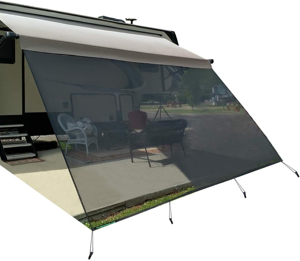 Navy Blue Mesh RV Awning Sunshade R389577