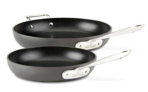 Hard Anodized Nonstick 2 Piece Fry Pan Set 10 12 Inch Cookware Black L945