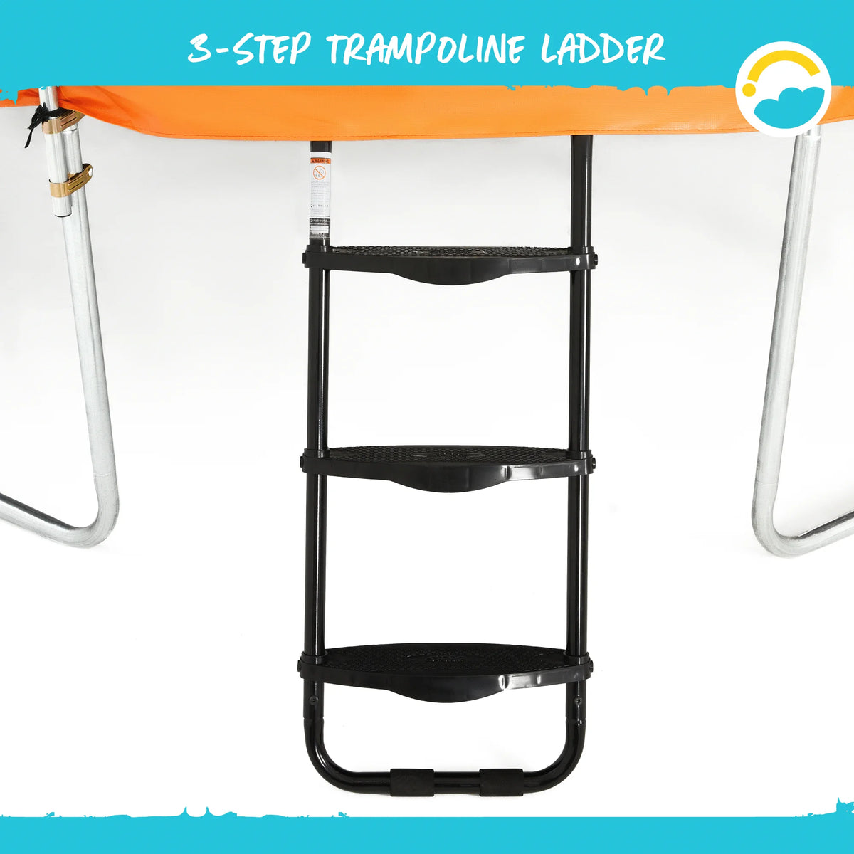 Heavy Duty 3 Step Trampoline Ladder with Non-Slip Plastic Step D27363