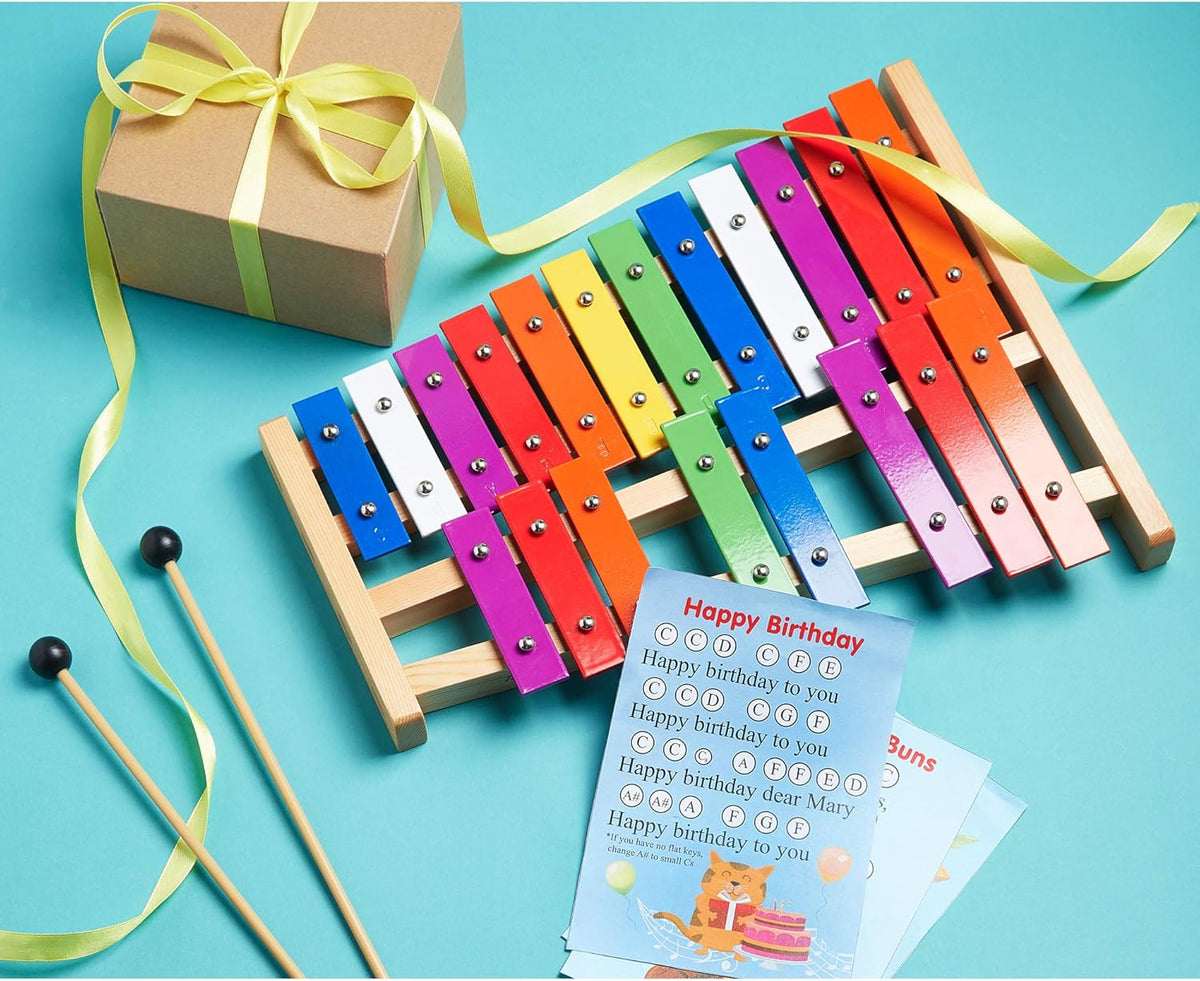 20 Note Chromatic Metal Glockenspiel with Sheet Music Cards D1444