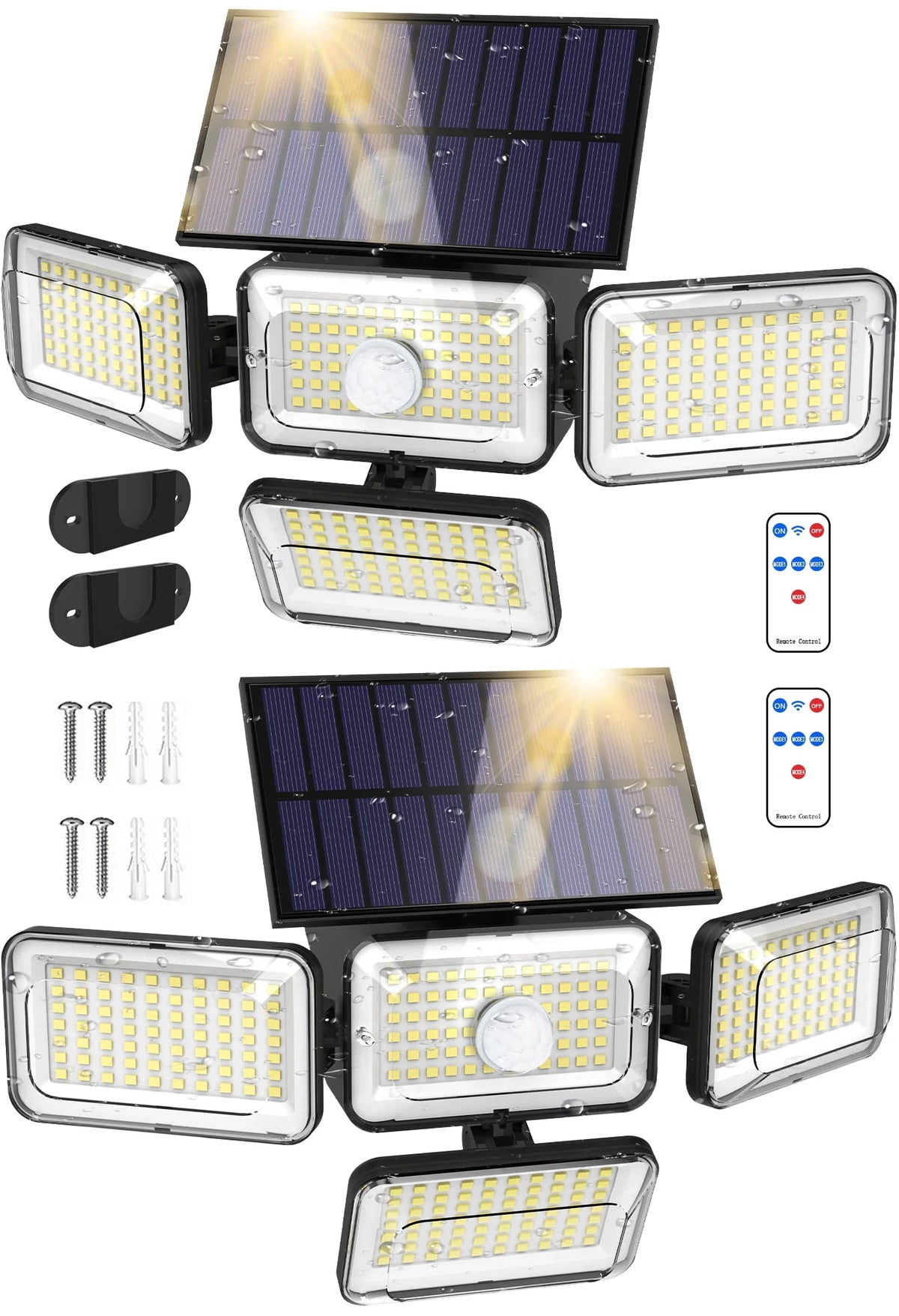 Solar Lights Outdoor 304LED 2500LM Motion Sensor IP65 Waterproof 2Pack Z54205