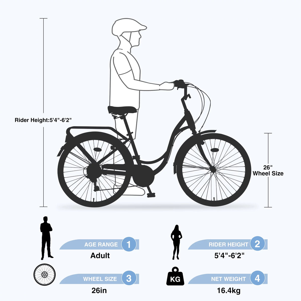 26-Inch 7-Speed Steel Frame Beach Cruiser Bike U771