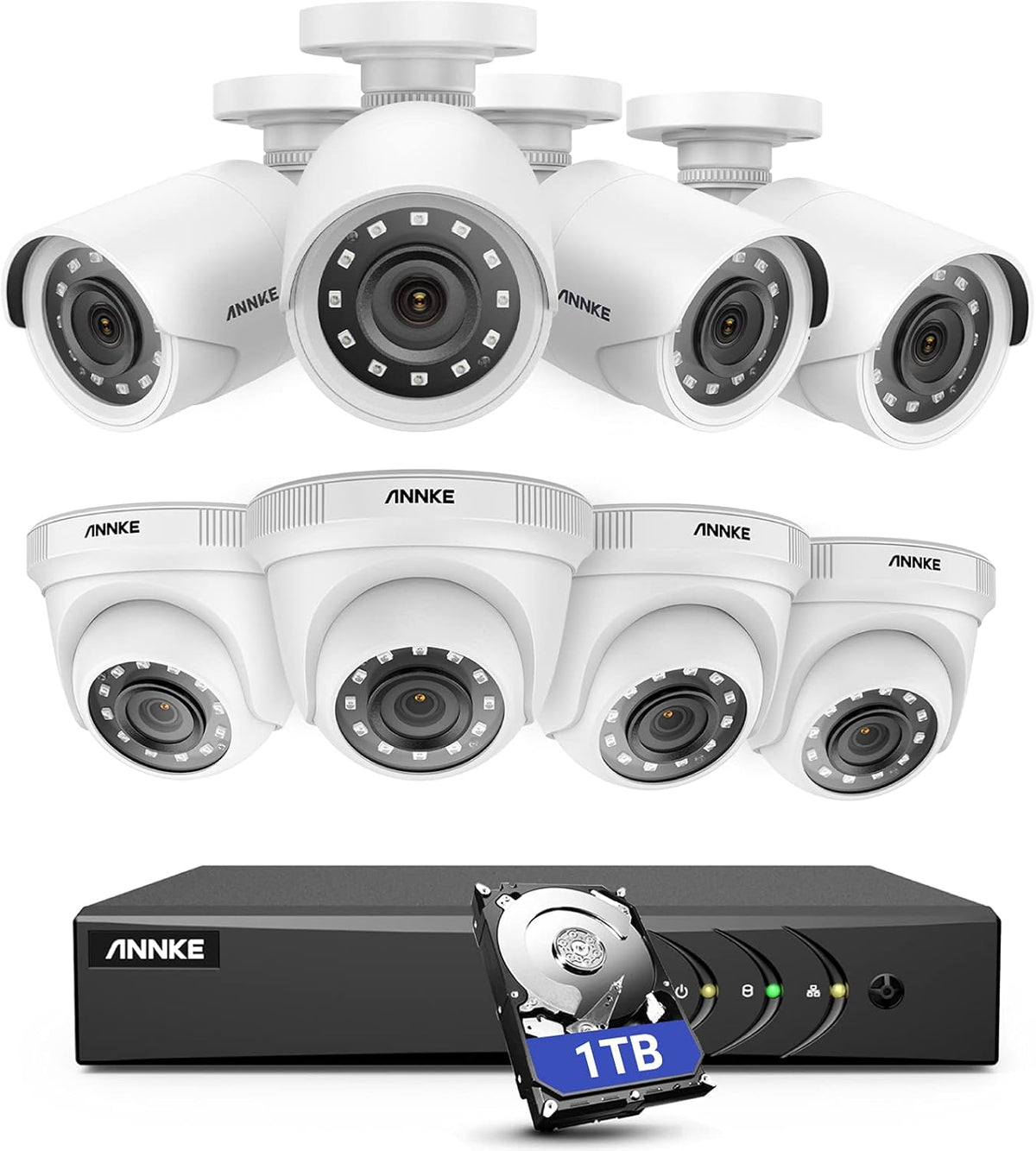 8CH 5MP Lite DVR with 8 HD 1080P Weatherproof Cameras CCTV Security Camera System V278