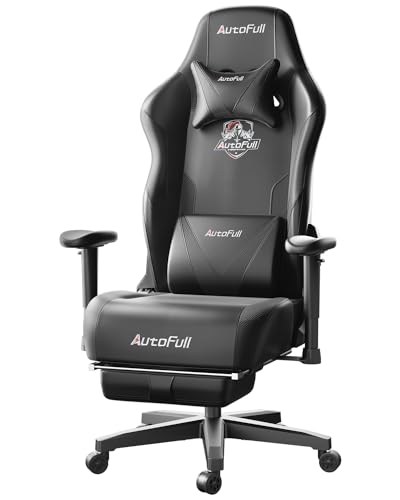 PU Leather Gaming Chair with Footrest and Lumbar Support Pillow M777452