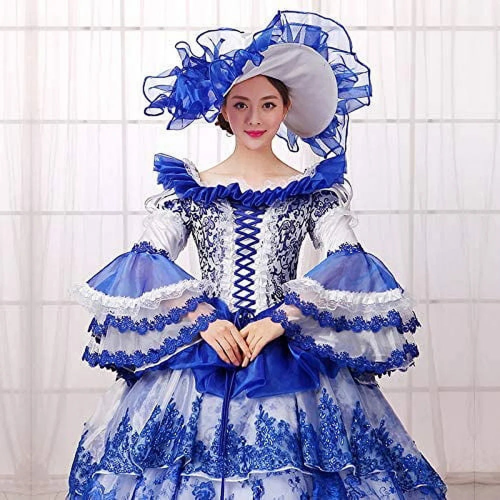 Rococo Baroque Marie Antoinette Dresses 18th Century Renaissance Costumes Historical Period Dress Ball Gown H987