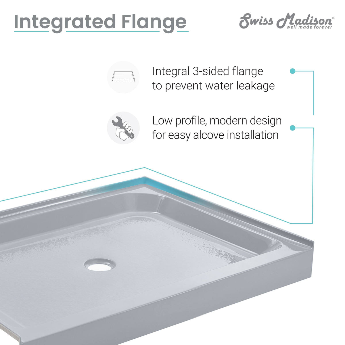 Gray Single Shower Base V1249
