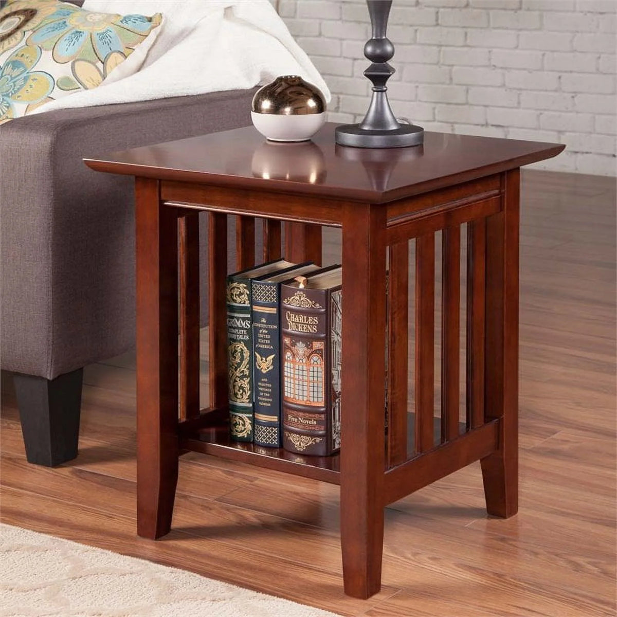 Solid Wood End Table in Walnut F794