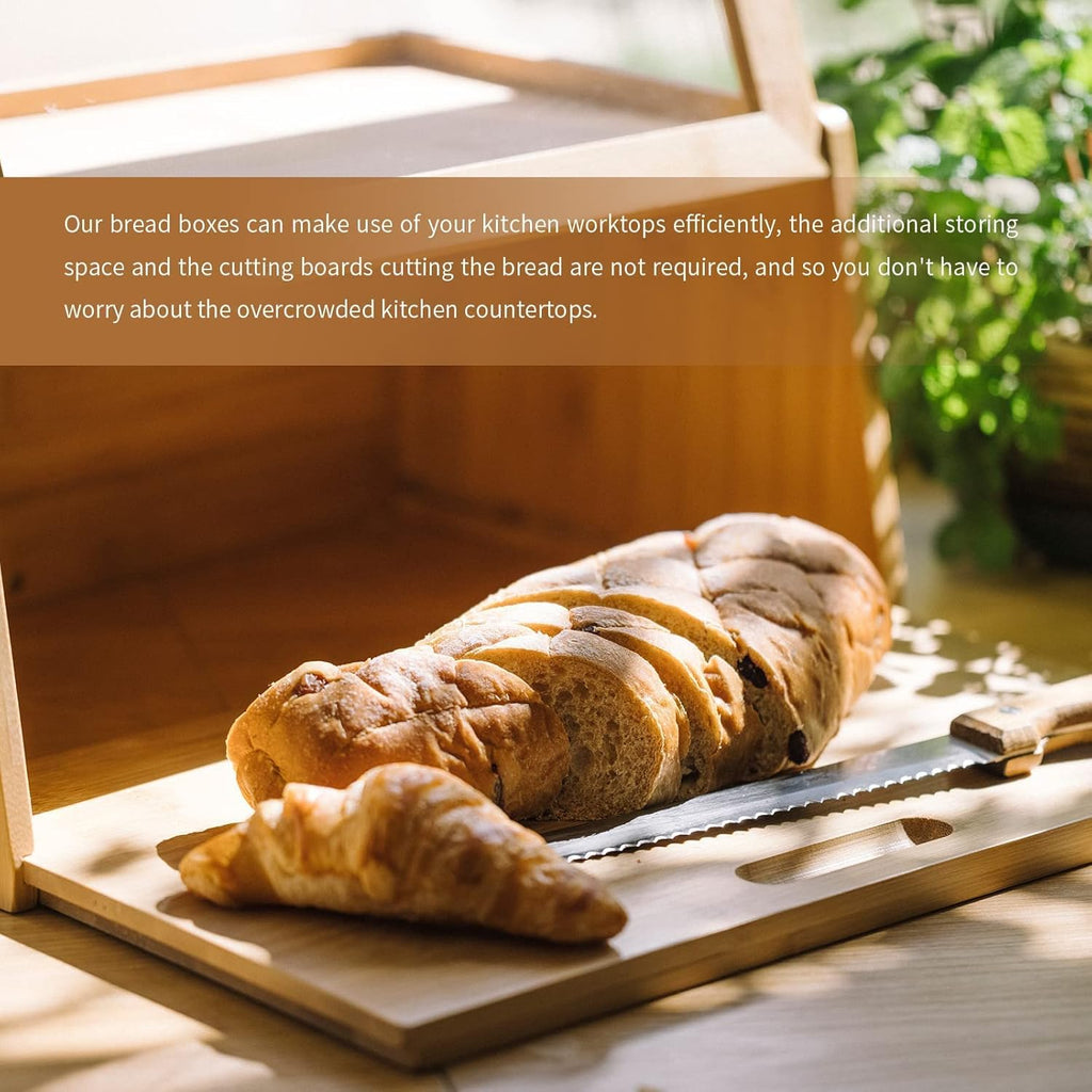Bamboo Bread Box with Cutting Board H902