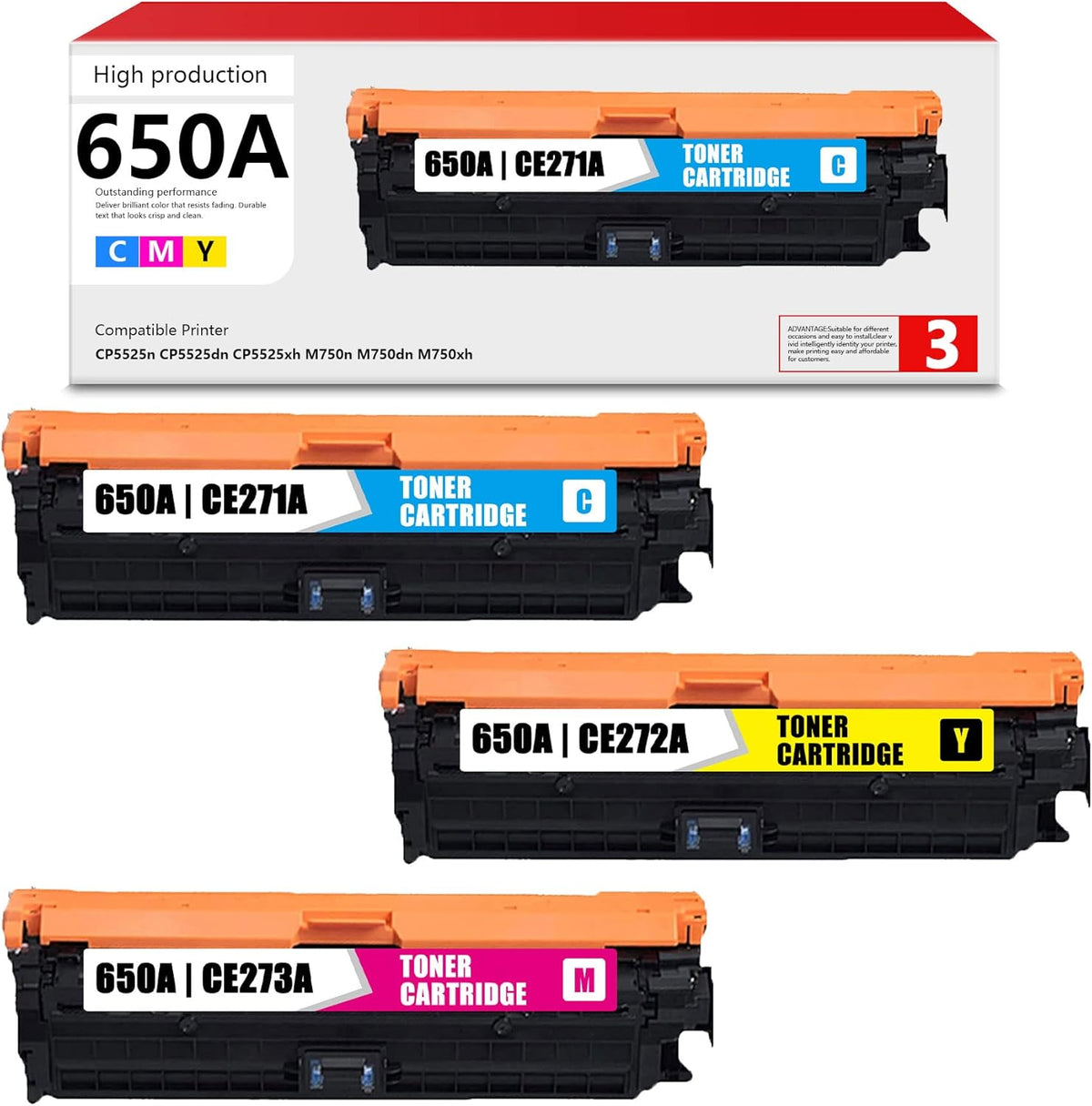 3 Pack Remanufactured Toner Cartridges B547