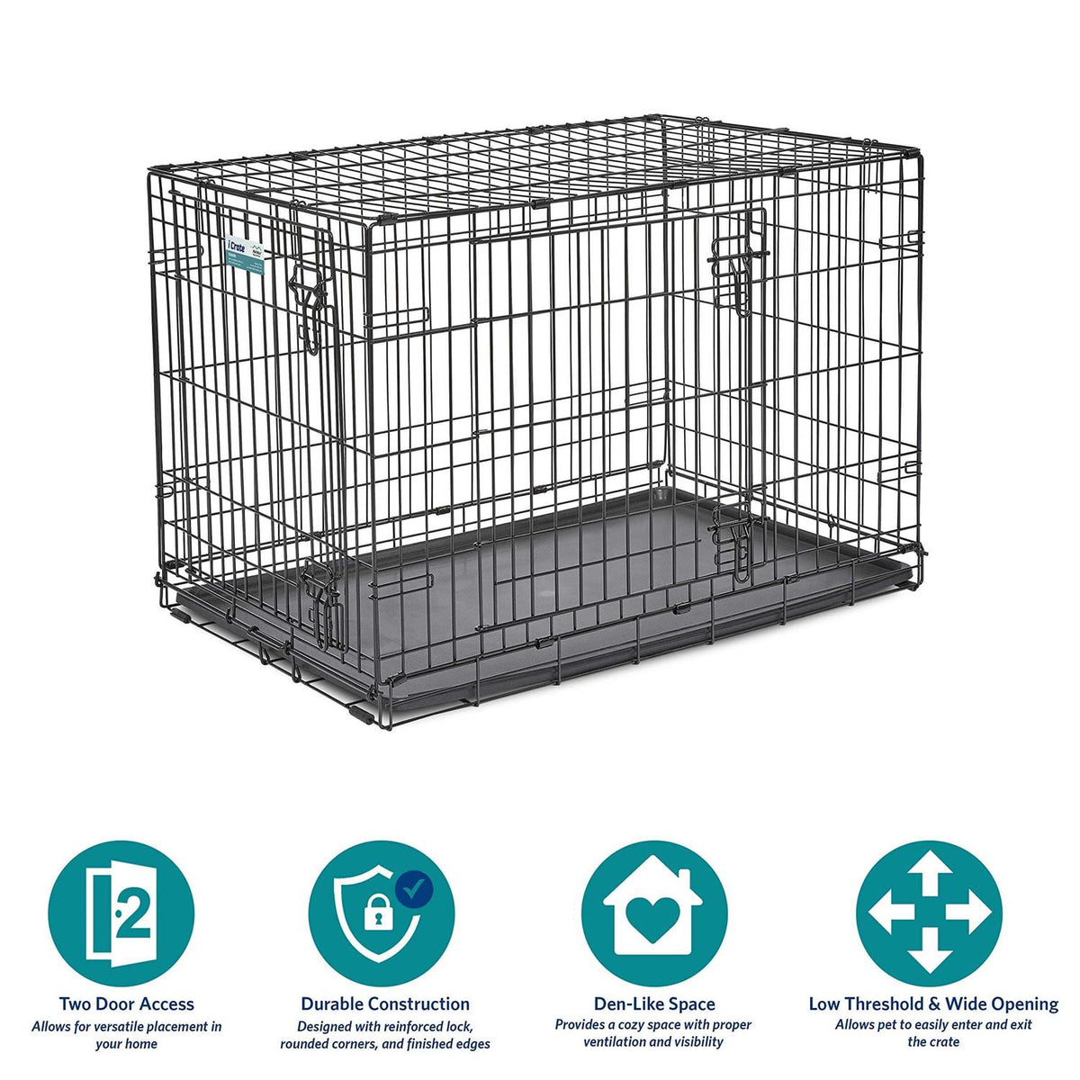 Double Door Fold Carry Dog Crate X856412