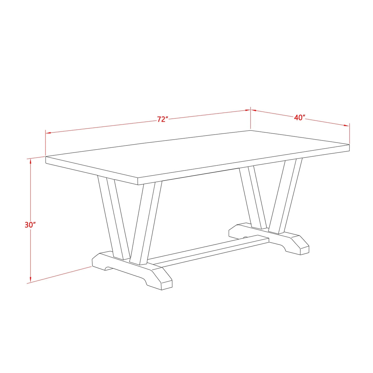 6-Piece Dining Room Set with 4 Chairs Bench and Rectangular Table F654903