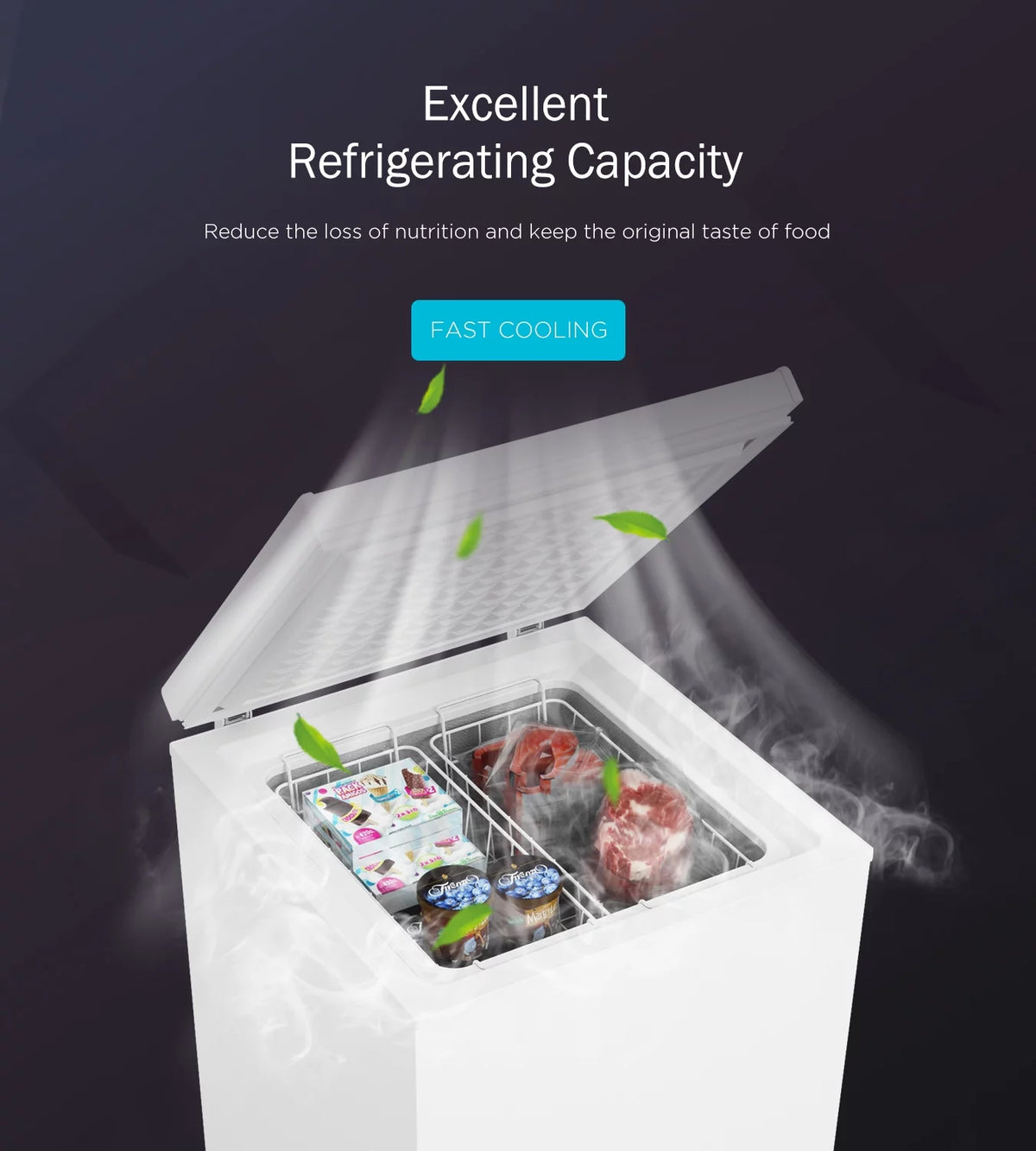3.5 Cu Ft Compact Chest Freezer with 2 Removable Baskets G9358
