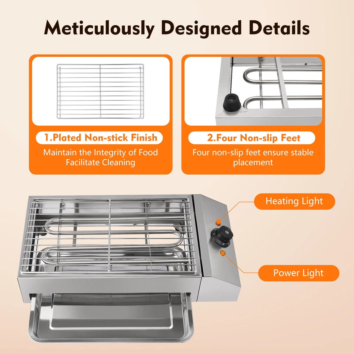 1800W Electric Grill Smokeless Barbecue Grill R54258