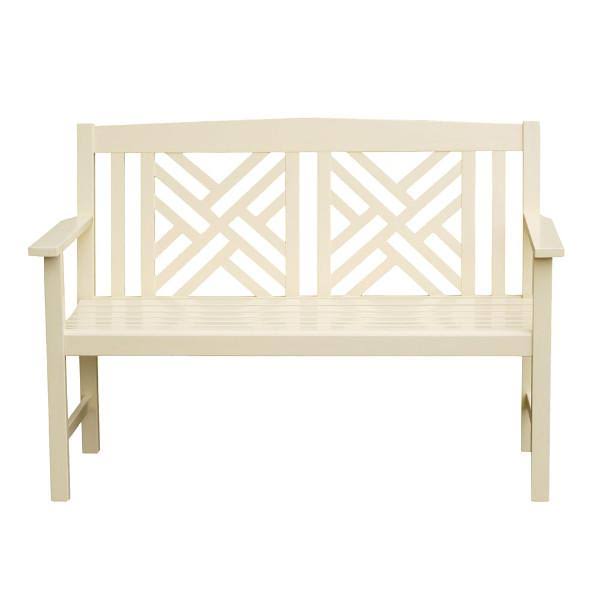 White Fretwork Bench S51340