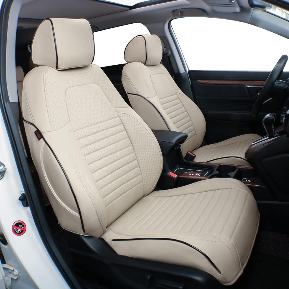 Custom Fit Full Set Car Seat Covers Leatherette Beige C1775