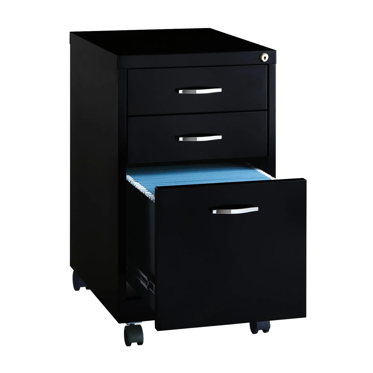 Black 3-Drawer Mobile File Cabinet Y9693