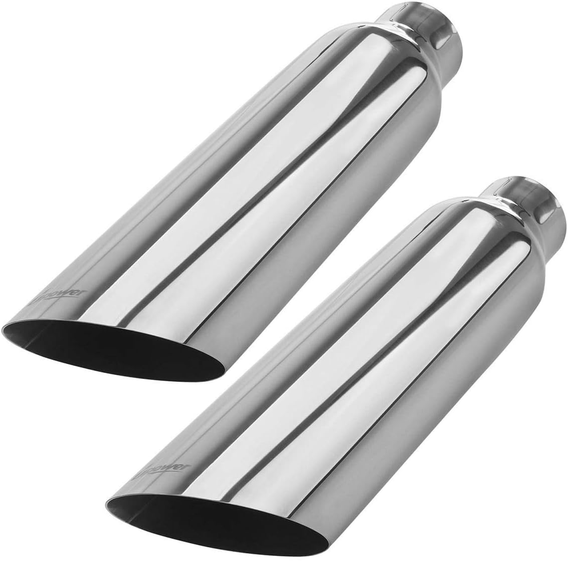 2 PCS Stainless Steel Weld-On Exhaust Tips 18" Long I27359