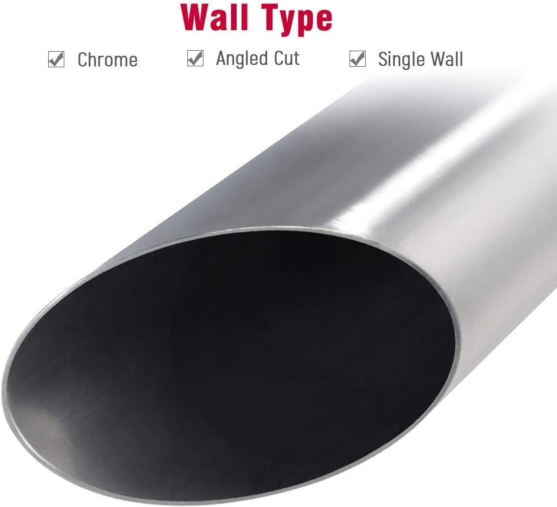 2 PCS Stainless Steel Weld-On Exhaust Tips 18" Long I27359