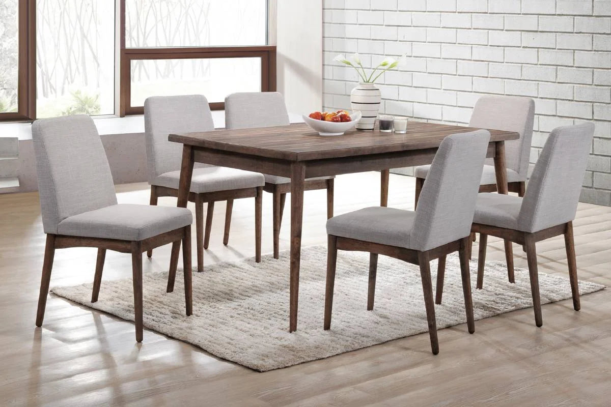 Solid Wood Fabric Upholstered Dining Chairs 2pcs Set J7344