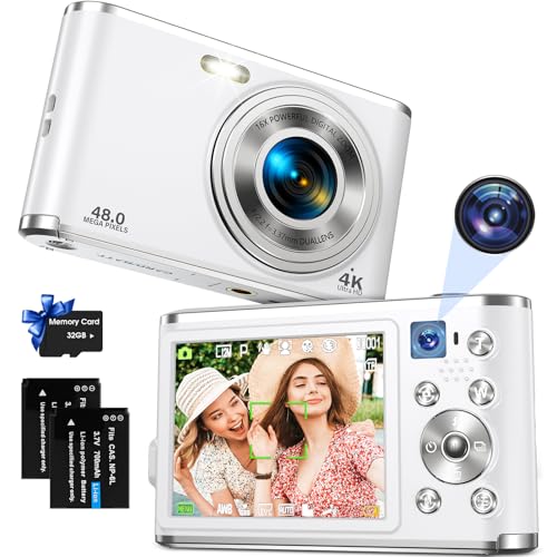 4K Compact Digital Camera with Autofocus Dual Lens 48MP 16X Zoom Black K40767