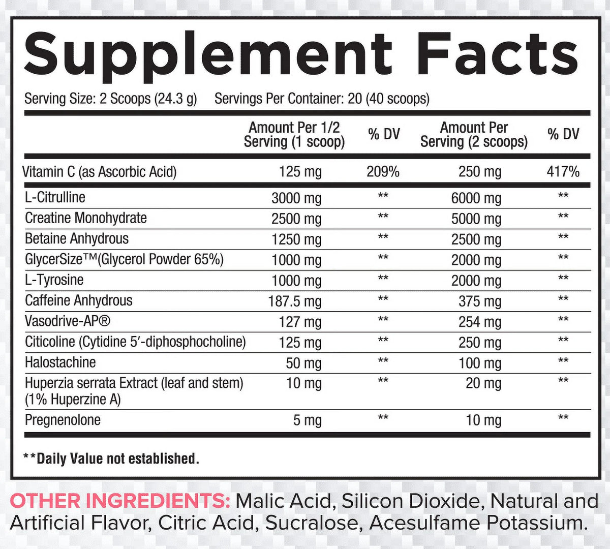 20 Fully Dosed Servings Pre Workout Z777