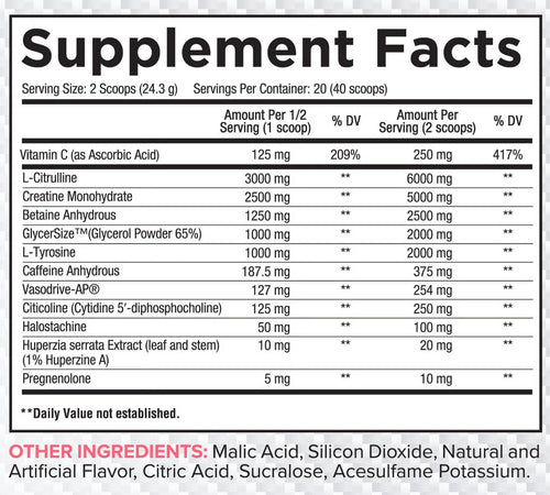20 Fully Dosed Servings Pre Workout Z777