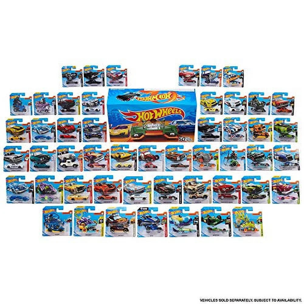 50 Pieces Hot Wheels Car Vehicle Playset U33124