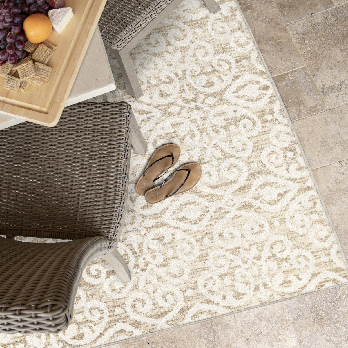 Beige Outdoor Rug I444