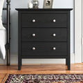 3 Drawer Solid Wood Bachelor Chest in Black Q6874