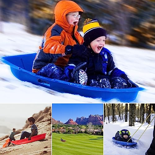 Flexible Plastic Snow Sled with Pull Rope for 1-2 Rider I1868