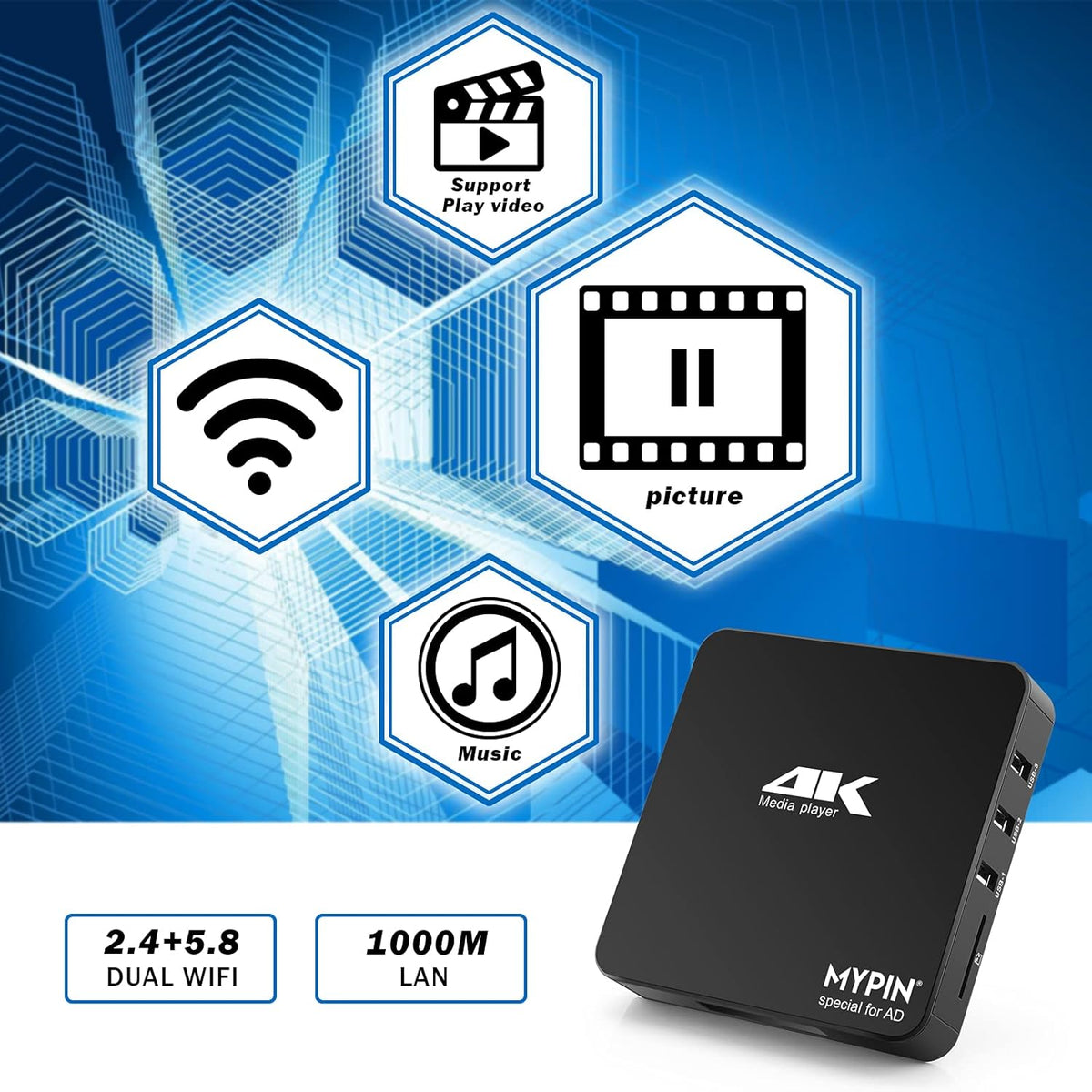 4K 60hz MP4 Media Player with HDMI AV Out V3535