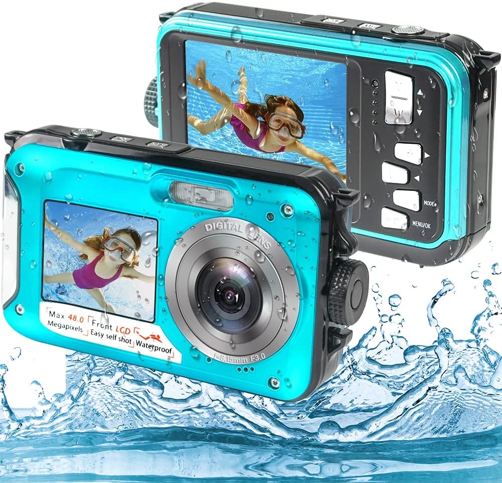 Waterproof Camera Full HD 2.7K 48MP Digital with Dual Screen E148109