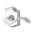 Curved Privacy Door Lever with Traditional Arch Rose, Silver A605728