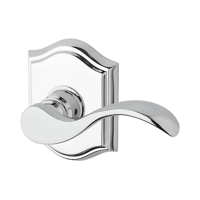 Curved Privacy Door Lever with Traditional Arch Rose, Silver A605728
