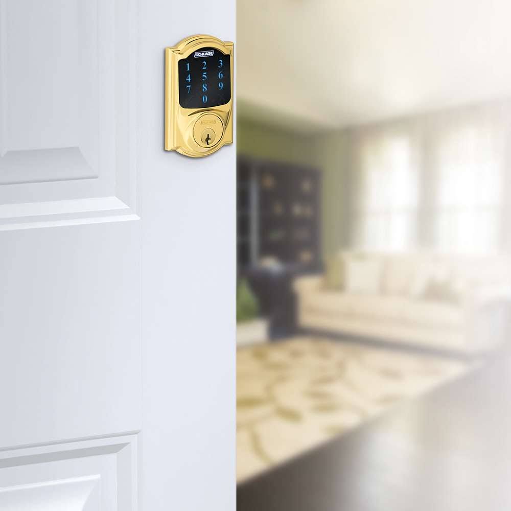 Satin Nickel Touchscreen Deadbolt with Alarm O4489