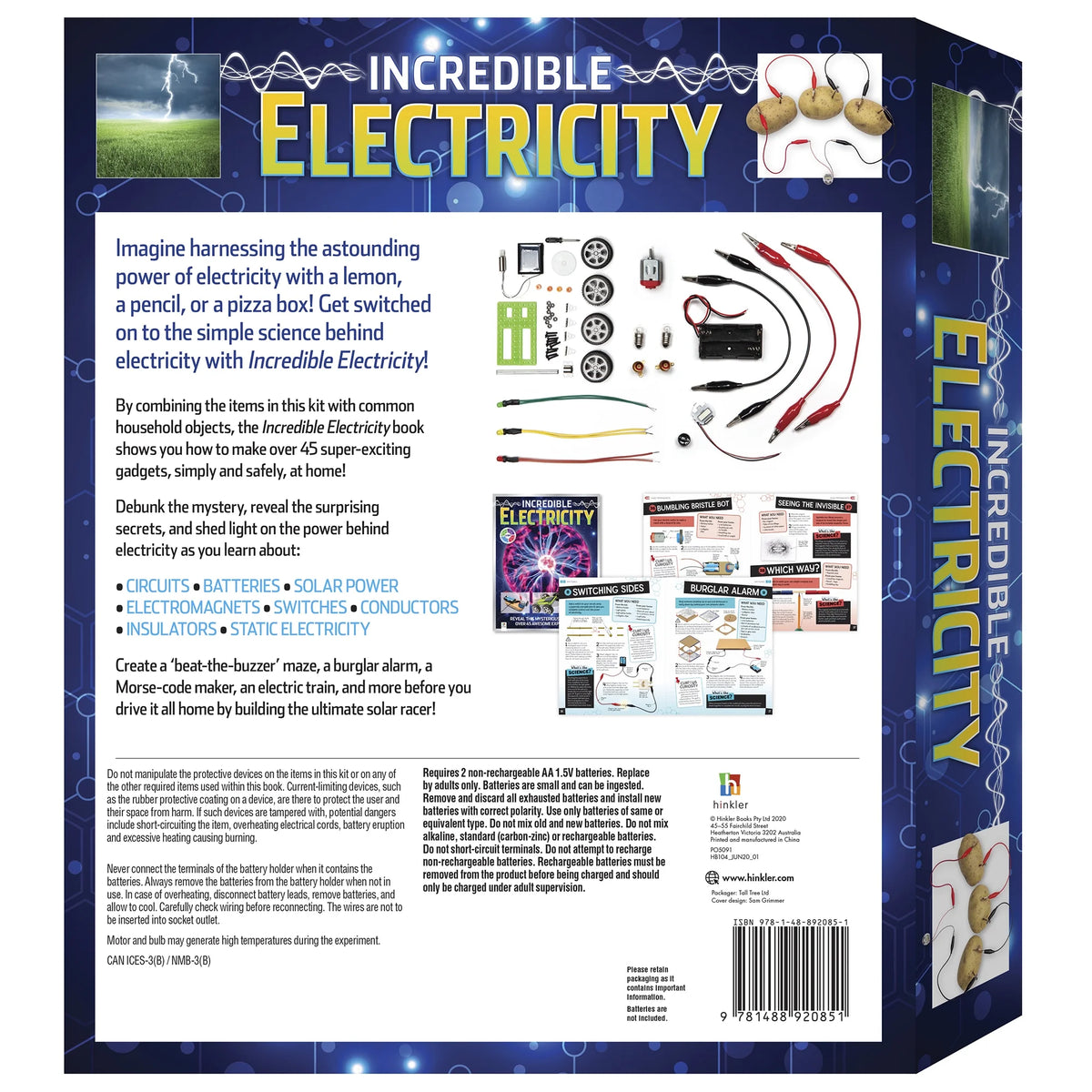 Incredible Electricity Book & Science Educational Kit, 53-Pieces, 64-Page Book L82767