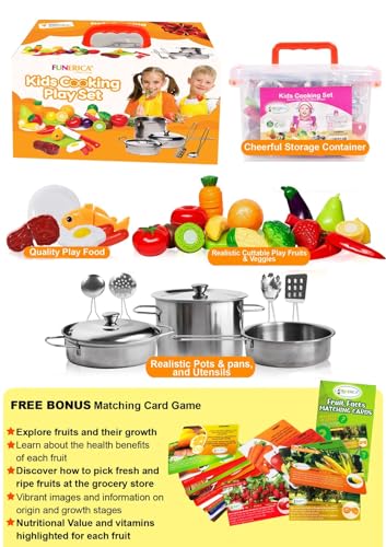 Play Food and Stainless-Steel Pots and Pans and Utensils Toy Kitchen Playset S786680