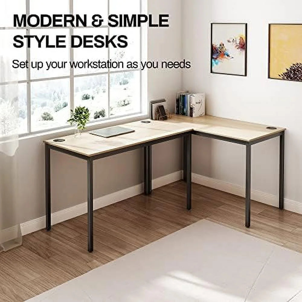 47 inch Teak Computer Desk with Black Metal Frame W6392