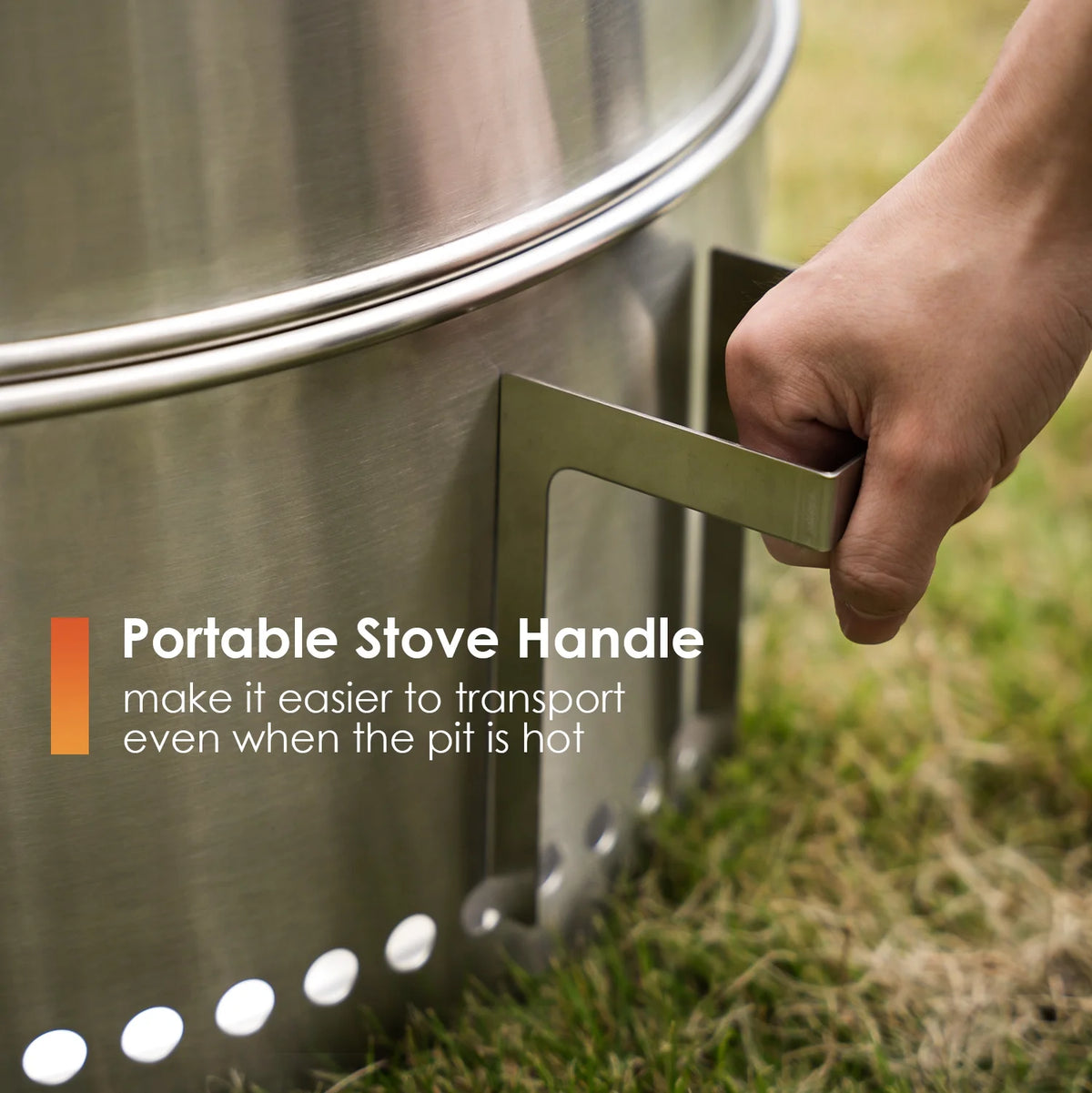 Smokeless Fire Pit with Stand & Bag & Sticks & Holders, 304 Stainless Steel, 15inch E89950