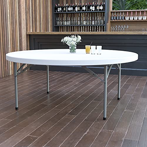 2' Round White Plastic Folding Event Table J511839