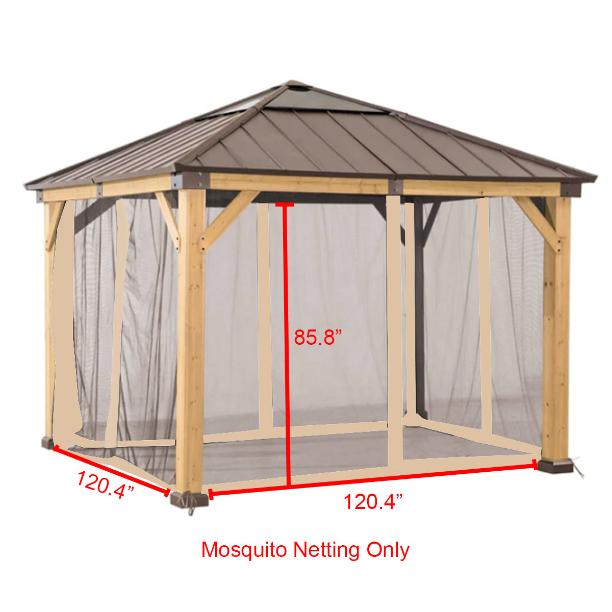 Replacement Mosquito Netting Set for Hard Top Gazebo L50504