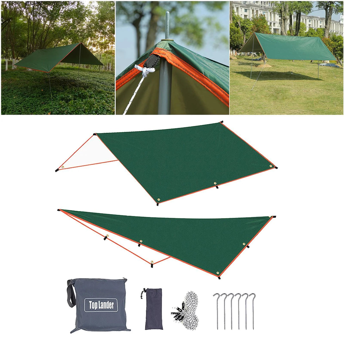 Green Waterproof Tent Tarp 300x500cm Q547853