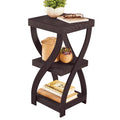 Dark Chocolate Twisted Wooden Side Table Y380