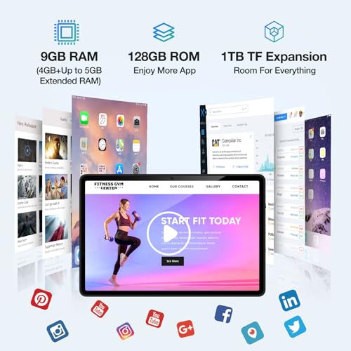 11 Inch Android Tablet with 9GB RAM 128GB ROM, 4G Cellular, Octa Core, 8000mAh O617281