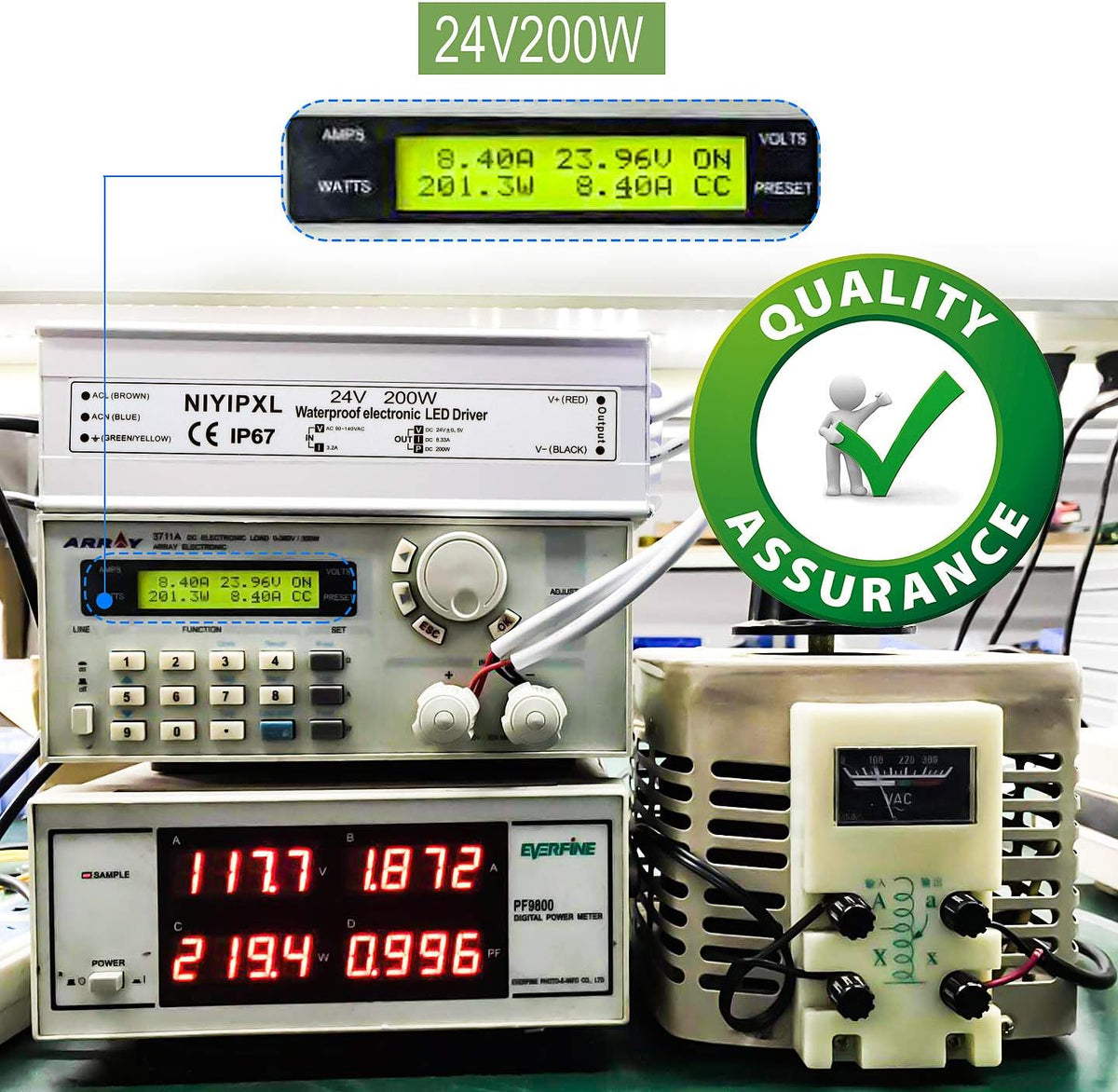 200 Watts 24V DC Waterproof IP67 LED Power Supply K488
