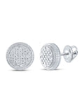 Sterling Silver Round Diamond Circle Earrings R452